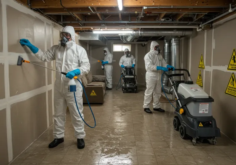 Basement Moisture Removal and Structural Drying process in Clintondale, NY